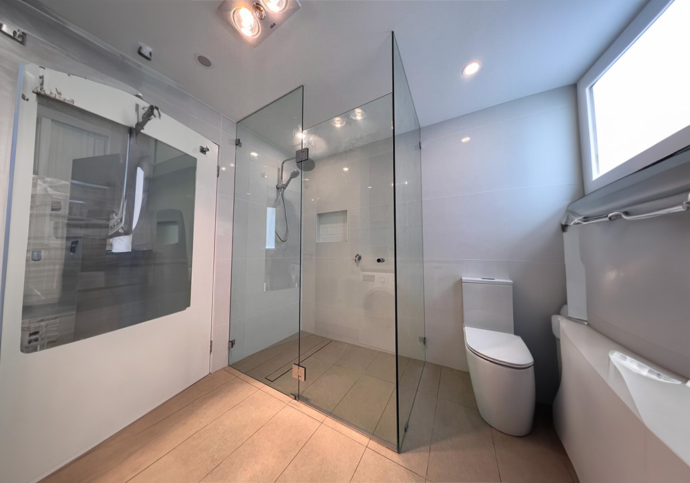 Shower Screens, semi frameless shower screen, rimless toilet, bathroom renovation